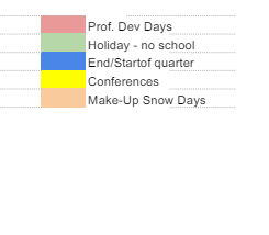 District School Academic Calendar Legend for Har-ber High School