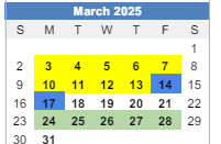 District School Academic Calendar for Har-ber High School for March 2025