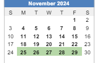 District School Academic Calendar for George Elementary School for November 2024