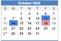District School Academic Calendar for Har-ber High School for October 2024