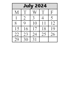 District School Academic Calendar for Hiram L Dorman for July 2024