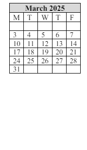 District School Academic Calendar for Hiram L Dorman for March 2025