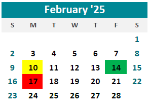 District School Academic Calendar for Sjsd ALT. Resource CTR. for February 2025