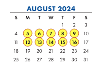 District School Academic Calendar for Peabody ELEM. for August 2024