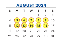 District School Academic Calendar for Dewey SCH.-INTERNAT'L. Studies for August 2024