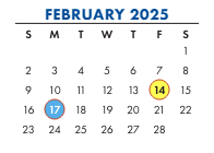 District School Academic Calendar for Dewey SCH.-INTERNAT'L. Studies for February 2025