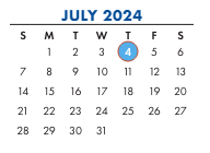 District School Academic Calendar for Peabody ELEM. for July 2024