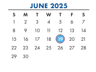 District School Academic Calendar for Peabody ELEM. for June 2025