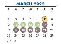 District School Academic Calendar for Peabody ELEM. for March 2025