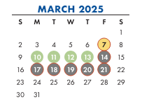 District School Academic Calendar for Dewey SCH.-INTERNAT'L. Studies for March 2025