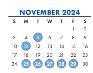 District School Academic Calendar for Peabody ELEM. for November 2024