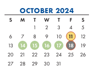 District School Academic Calendar for Peabody ELEM. for October 2024