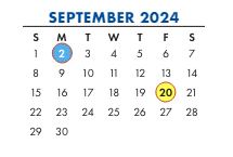 District School Academic Calendar for Dewey SCH.-INTERNAT'L. Studies for September 2024