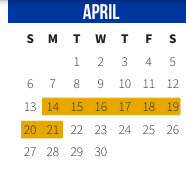 District School Academic Calendar for Honey Island Elementary School for April 2025