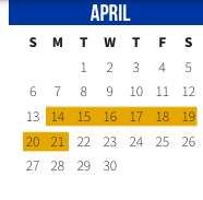 District School Academic Calendar for Operation Jumpstart Alternative School for April 2025