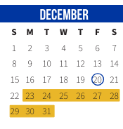 District School Academic Calendar for Operation Jumpstart Alternative School for December 2024