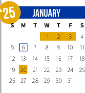 District School Academic Calendar for Folsom Elementary School for January 2025