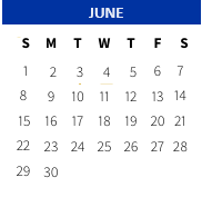 District School Academic Calendar for Operation Jumpstart Alternative School for June 2025