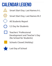 District School Academic Calendar Legend for Operation Jumpstart Alternative School