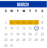 District School Academic Calendar for Bonne Ecole Elementary School for March 2025
