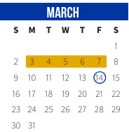District School Academic Calendar for Operation Jumpstart Alternative School for March 2025