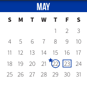 District School Academic Calendar for Operation Jumpstart Alternative School for May 2025