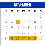 District School Academic Calendar for Operation Jumpstart Alternative School for November 2024