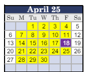 District School Academic Calendar for Stockton (commodore) Skills for April 2025