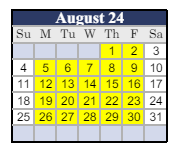 District School Academic Calendar for Grunsky Elementary for August 2024