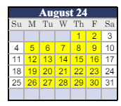 District School Academic Calendar for George W. Bush Elementary School for August 2024