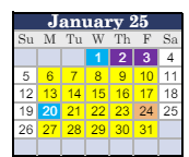 District School Academic Calendar for Alexander Hamilton Elementary for January 2025