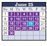 District School Academic Calendar for Stockton (commodore) Skills for June 2025