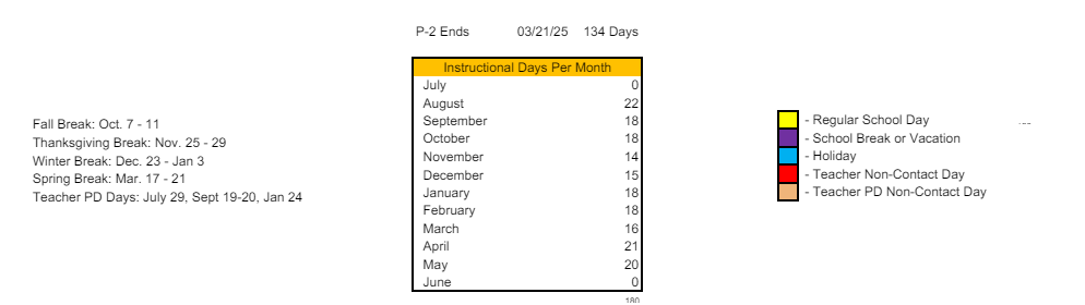 District School Academic Calendar Key for Pulliam Elementary