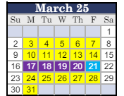 District School Academic Calendar for Rosa Parks Academy for March 2025