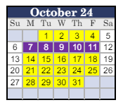 District School Academic Calendar for Institute Of Business, Management, And Law Charter for October 2024