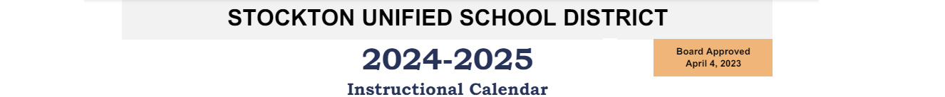 District School Academic Calendar for Stockton (commodore) Skills