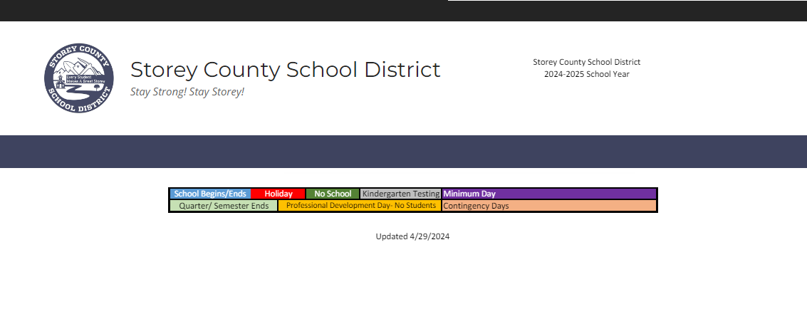 District School Academic Calendar Key for Hillside Elementary School