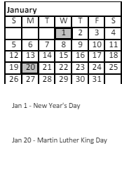 District School Academic Calendar for John F Parker Middle for January 2025