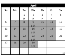 District School Academic Calendar for Red Hawk Elementary for April 2025