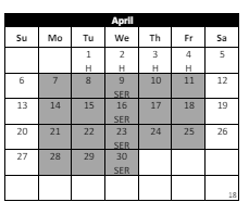 District School Academic Calendar for Susan La Vorgna Elementary for April 2025