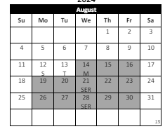 District School Academic Calendar for Ysabel Barnett Elementary for August 2024