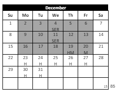 District School Academic Calendar for Rancho Vista High (cont) for December 2024