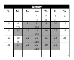 District School Academic Calendar for Jackson (helen Hunt) Elementary for January 2025