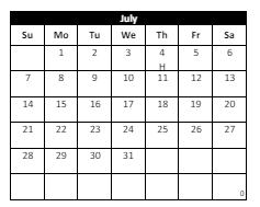 District School Academic Calendar for Paloma Elementary for July 2024