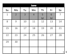 District School Academic Calendar for Susan La Vorgna Elementary for June 2025