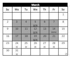 District School Academic Calendar for Great Oak High for March 2025