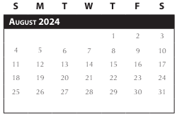 District School Academic Calendar for Intervention Learning Program for August 2024