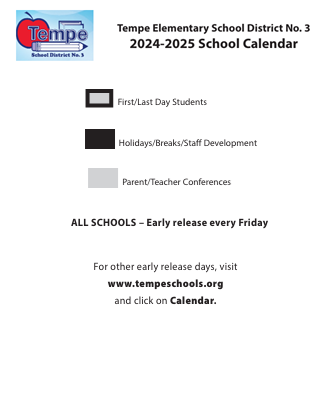 District School Academic Calendar Legend for Intervention Learning Program