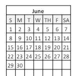 District School Academic Calendar for Elysian Fields Middle School for June 2025