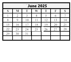 District School Academic Calendar for Wainwright Middle School for June 2025
